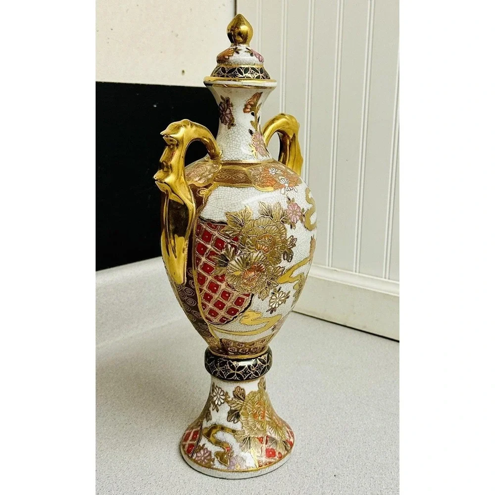 Antique Chinese Qing Dynasty Qianlong Mark Bottle Vase Famille Rose Gilt 16